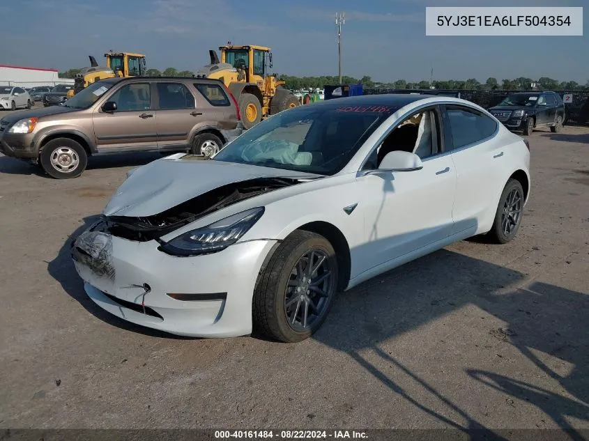 2020 Tesla Model 3 Standard Range Plus Rear-Wheel Drive/Standard Range Rear-Wheel Drive VIN: 5YJ3E1EA6LF504354 Lot: 40161484