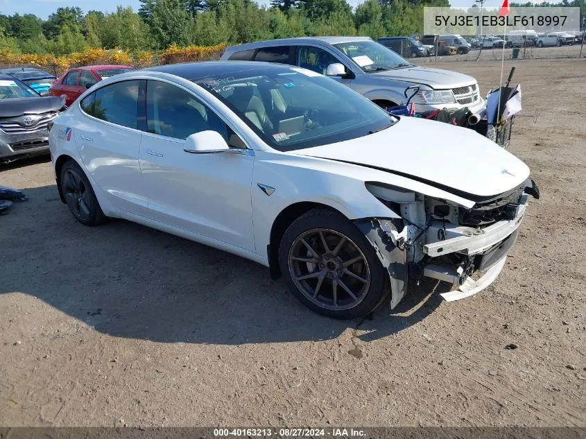 2020 Tesla Model 3 Long Range Dual Motor All-Wheel Drive VIN: 5YJ3E1EB3LF618997 Lot: 40163213