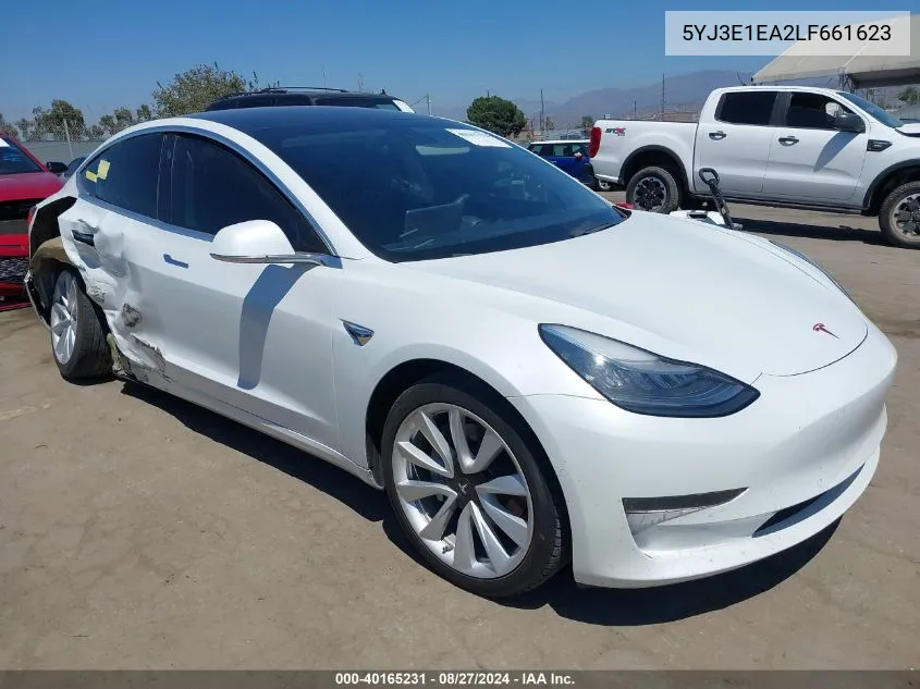 2020 Tesla Model 3 Standard Range Plus Rear-Wheel Drive/Standard Range Rear-Wheel Drive VIN: 5YJ3E1EA2LF661623 Lot: 40165231