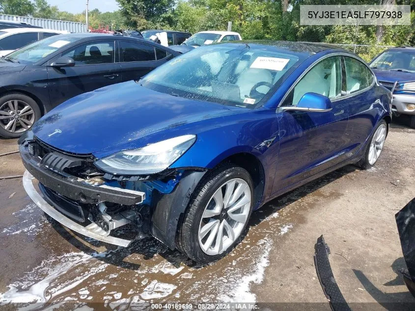 2020 Tesla Model 3 Standard Range Plus Rear-Wheel Drive/Standard Range Rear-Wheel Drive VIN: 5YJ3E1EA5LF797938 Lot: 40189699