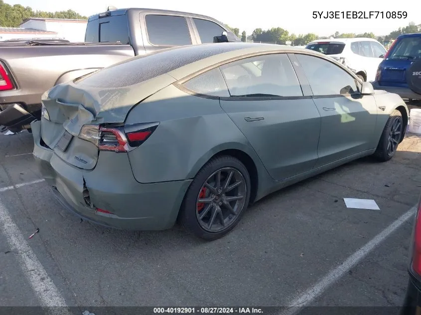 2020 Tesla Model 3 Long Range Dual Motor All-Wheel Drive VIN: 5YJ3E1EB2LF710859 Lot: 40192901