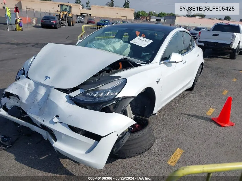 2020 Tesla Model 3 Performance Dual Motor All-Wheel Drive VIN: 5YJ3E1EC5LF805425 Lot: 40196306