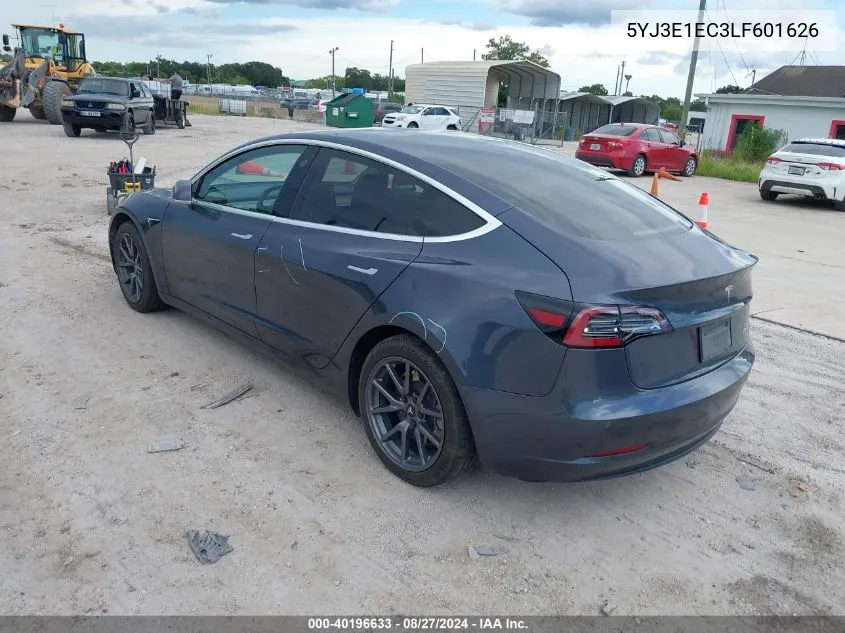 2020 Tesla Model 3 Performance Dual Motor All-Wheel Drive VIN: 5YJ3E1EC3LF601626 Lot: 40196633