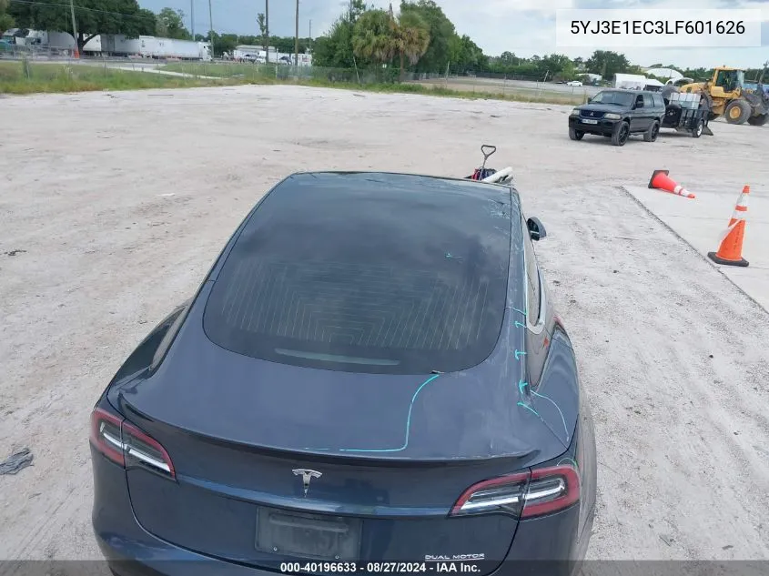 2020 Tesla Model 3 Performance Dual Motor All-Wheel Drive VIN: 5YJ3E1EC3LF601626 Lot: 40196633