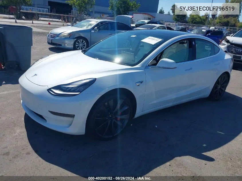 2020 Tesla Model 3 Performance Dual Motor All-Wheel Drive VIN: 5YJ3E1EC0LF796519 Lot: 40200152