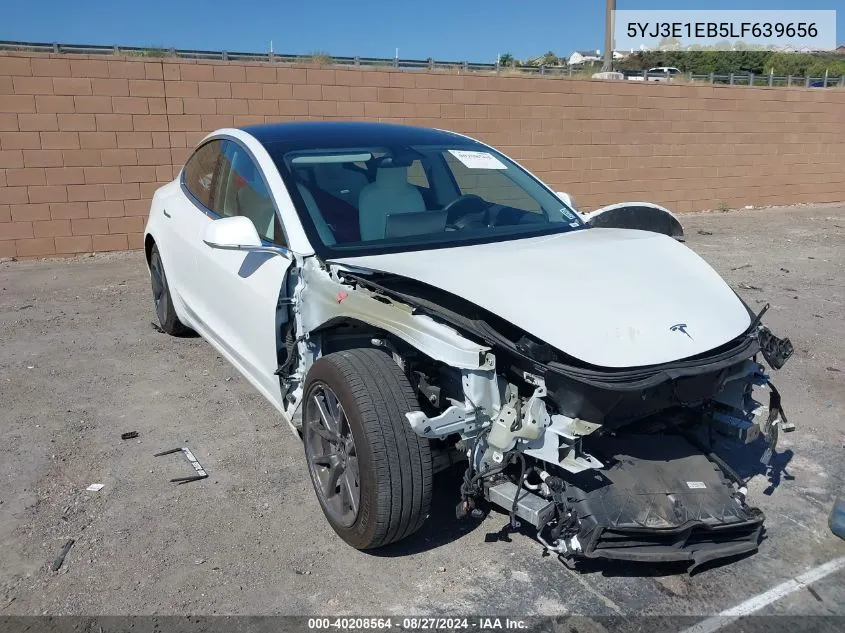 2020 Tesla Model 3 Long Range Dual Motor All-Wheel Drive VIN: 5YJ3E1EB5LF639656 Lot: 40208564