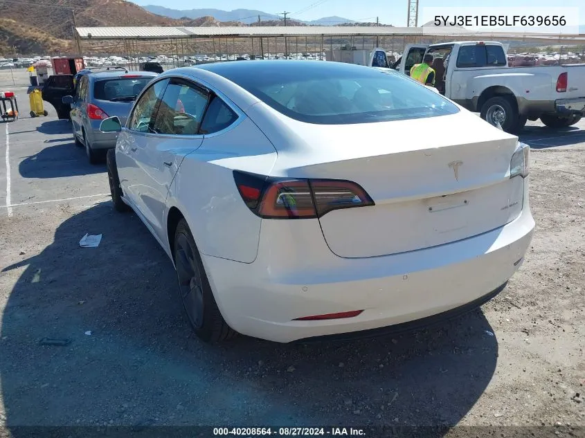 2020 Tesla Model 3 Long Range Dual Motor All-Wheel Drive VIN: 5YJ3E1EB5LF639656 Lot: 40208564