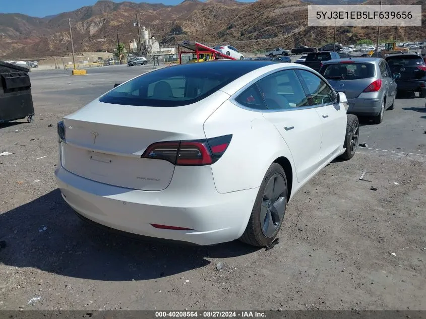 2020 Tesla Model 3 Long Range Dual Motor All-Wheel Drive VIN: 5YJ3E1EB5LF639656 Lot: 40208564