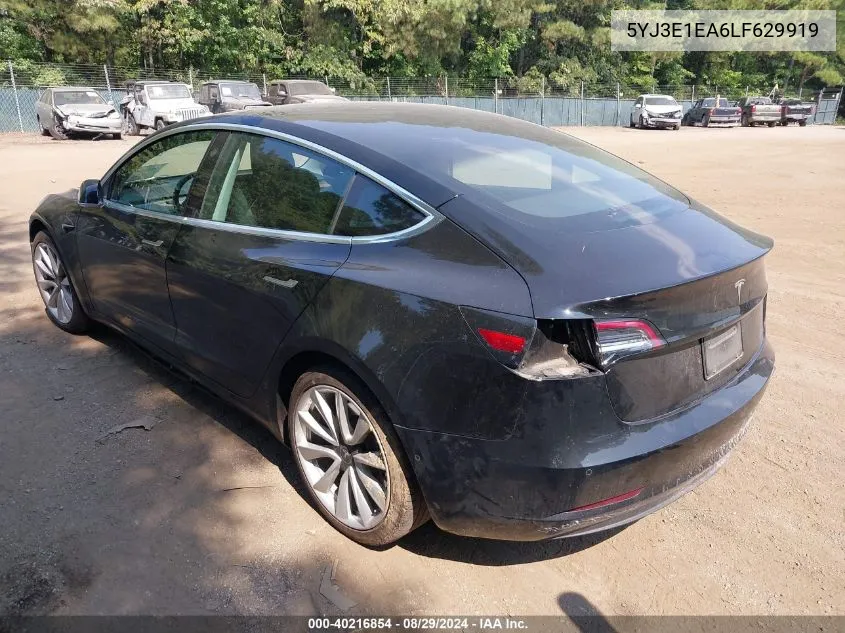 2020 Tesla Model 3 Standard Range Plus Rear-Wheel Drive/Standard Range Rear-Wheel Drive VIN: 5YJ3E1EA6LF629919 Lot: 40216854