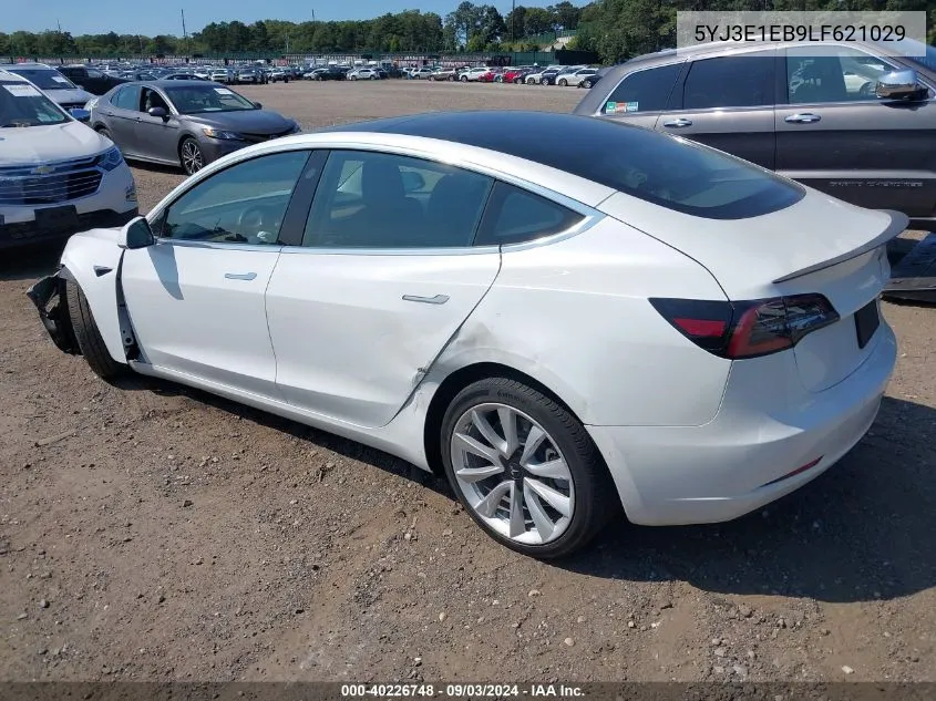 2020 Tesla Model 3 Long Range Dual Motor All-Wheel Drive VIN: 5YJ3E1EB9LF621029 Lot: 40226748