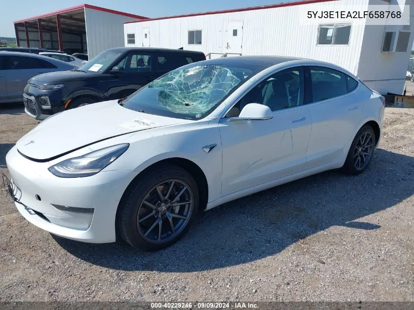 2020 Tesla Model 3 Standard Range Plus Rear-Wheel Drive/Standard Range Rear-Wheel Drive VIN: 5YJ3E1EA2LF658768 Lot: 40229246