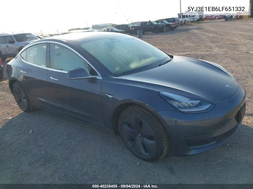 5YJ3E1EB6LF651332 2020 Tesla Model 3