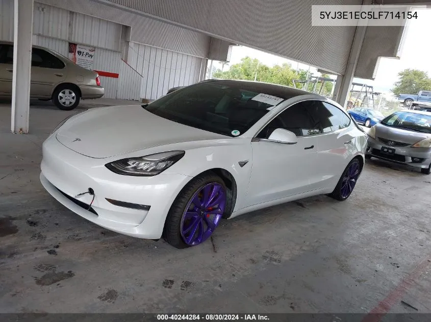 2020 Tesla Model 3 Performance Dual Motor All-Wheel Drive VIN: 5YJ3E1EC5LF714154 Lot: 40244284