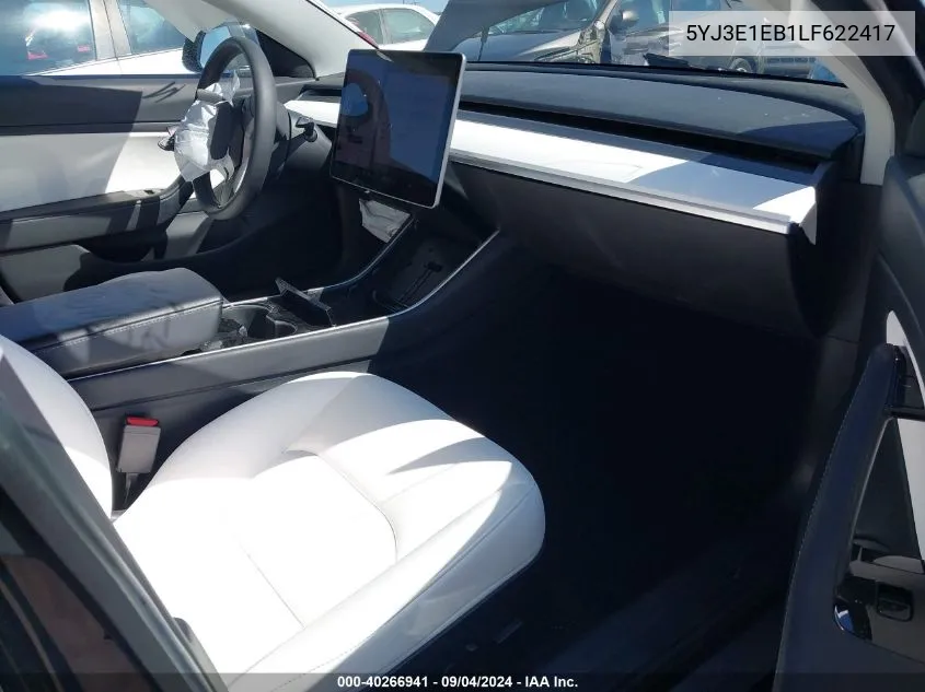 2020 Tesla Model 3 Long Range Dual Motor All-Wheel Drive VIN: 5YJ3E1EB1LF622417 Lot: 40266941