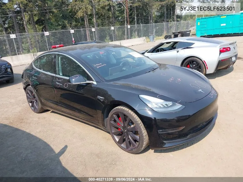 2020 Tesla Model 3 Performance Dual Motor All-Wheel Drive VIN: 5YJ3E1EC5LF623501 Lot: 40271339