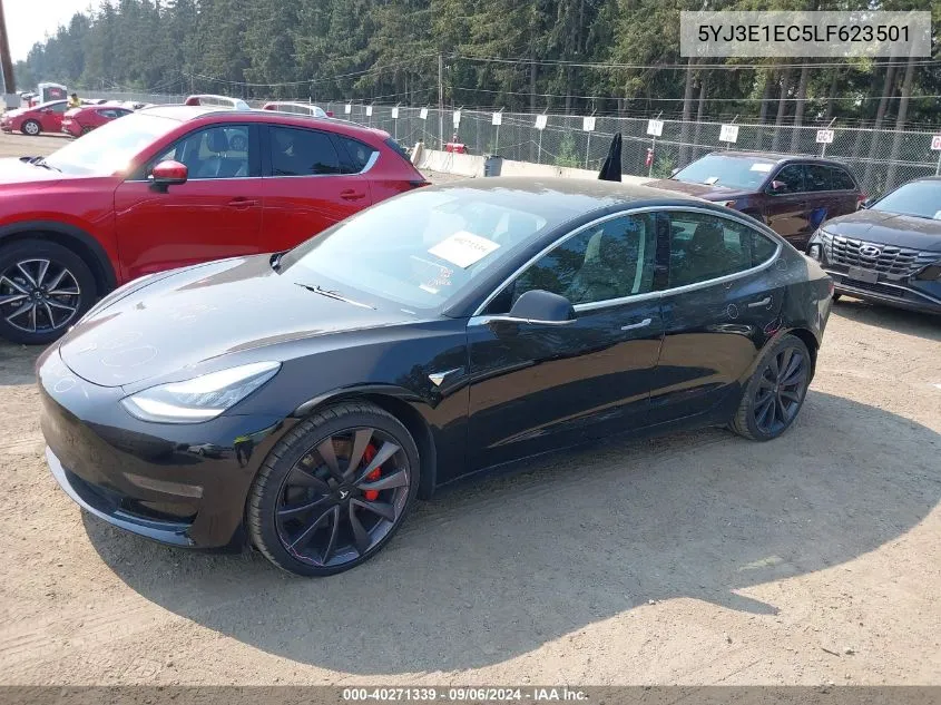 2020 Tesla Model 3 Performance Dual Motor All-Wheel Drive VIN: 5YJ3E1EC5LF623501 Lot: 40271339