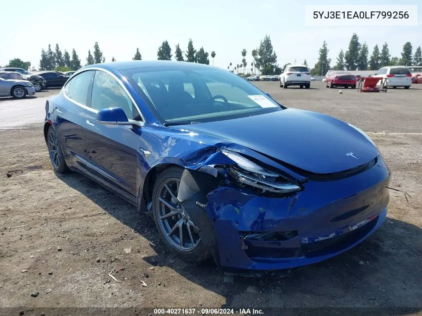 2020 Tesla Model 3 Standard Range Plus Rear-Wheel Drive/Standard Range Rear-Wheel Drive VIN: 5YJ3E1EA0LF799256 Lot: 40271637