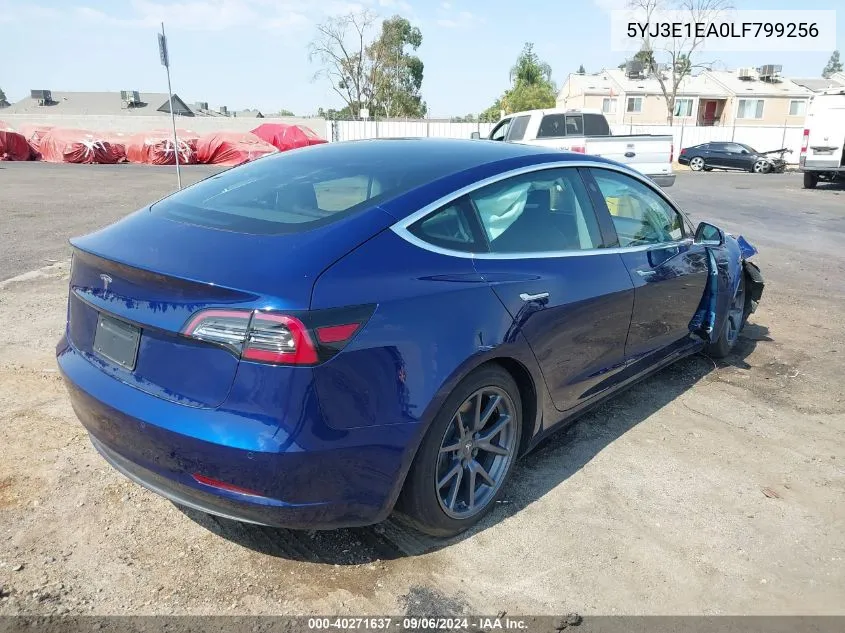 2020 Tesla Model 3 Standard Range Plus Rear-Wheel Drive/Standard Range Rear-Wheel Drive VIN: 5YJ3E1EA0LF799256 Lot: 40271637