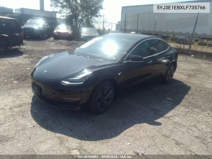 2020 Tesla Model 3 Long Range Dual Motor All-Wheel Drive VIN: 5YJ3E1EBXLF735766 Lot: 40295963