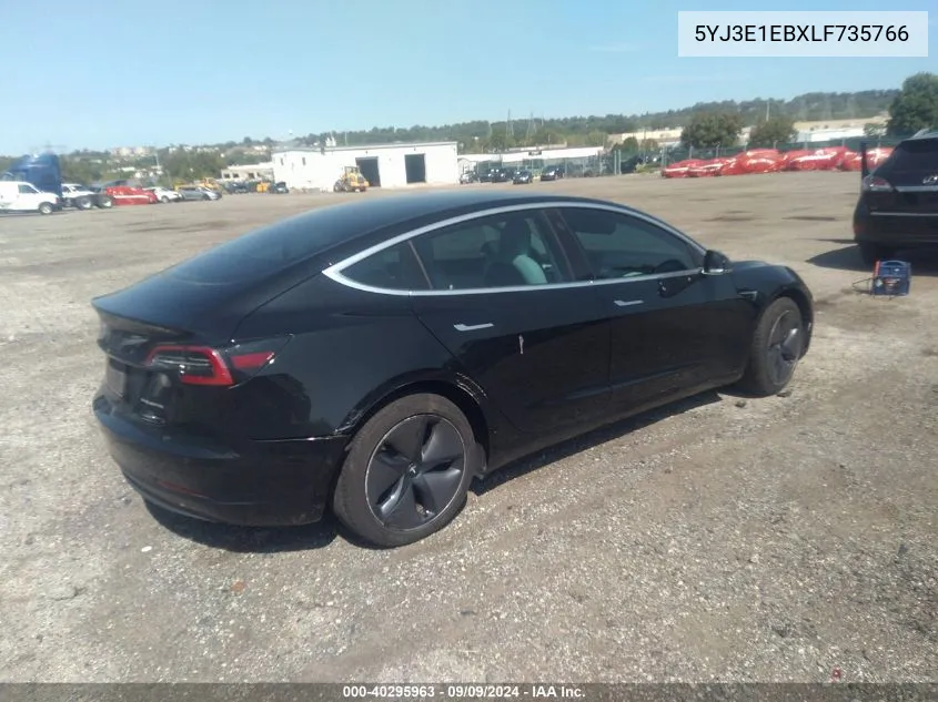 2020 Tesla Model 3 Long Range Dual Motor All-Wheel Drive VIN: 5YJ3E1EBXLF735766 Lot: 40295963