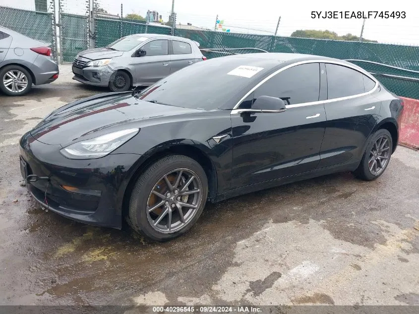 2020 Tesla Model 3 Standard Range Plus Rear-Wheel Drive/Standard Range Rear-Wheel Drive VIN: 5YJ3E1EA8LF745493 Lot: 40296545