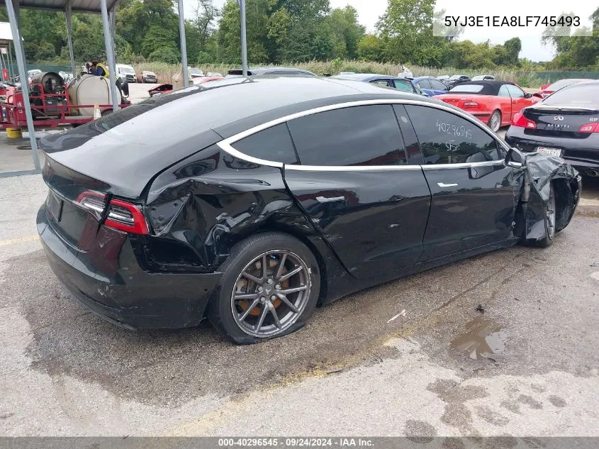 2020 Tesla Model 3 Standard Range Plus Rear-Wheel Drive/Standard Range Rear-Wheel Drive VIN: 5YJ3E1EA8LF745493 Lot: 40296545