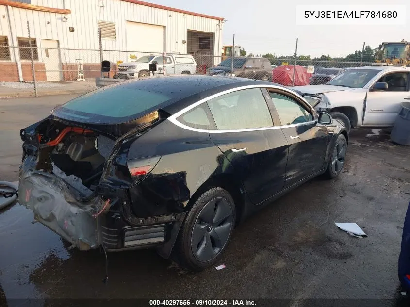 2020 Tesla Model 3 Standard Range Plus Rear-Wheel Drive/Standard Range Rear-Wheel Drive VIN: 5YJ3E1EA4LF784680 Lot: 40297656