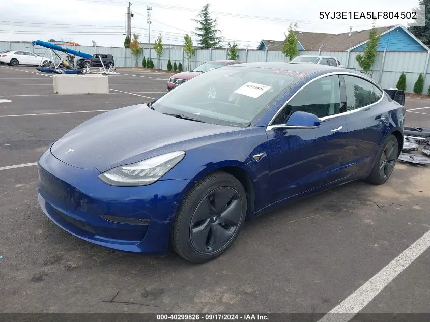 2020 Tesla Model 3 Standard Range Plus Rear-Wheel Drive/Standard Range Rear-Wheel Drive VIN: 5YJ3E1EA5LF804502 Lot: 40299826