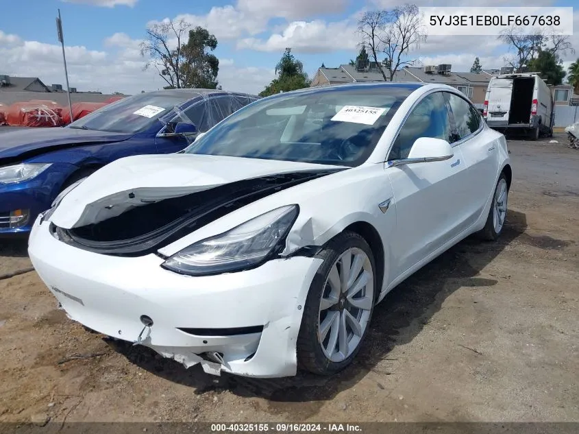 5YJ3E1EB0LF667638 2020 Tesla Model 3