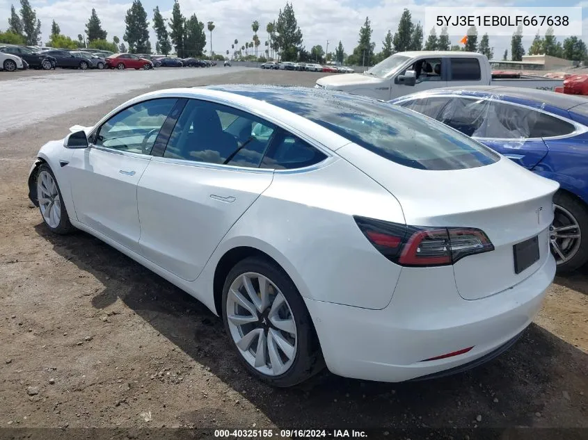 5YJ3E1EB0LF667638 2020 Tesla Model 3