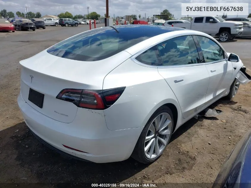 5YJ3E1EB0LF667638 2020 Tesla Model 3