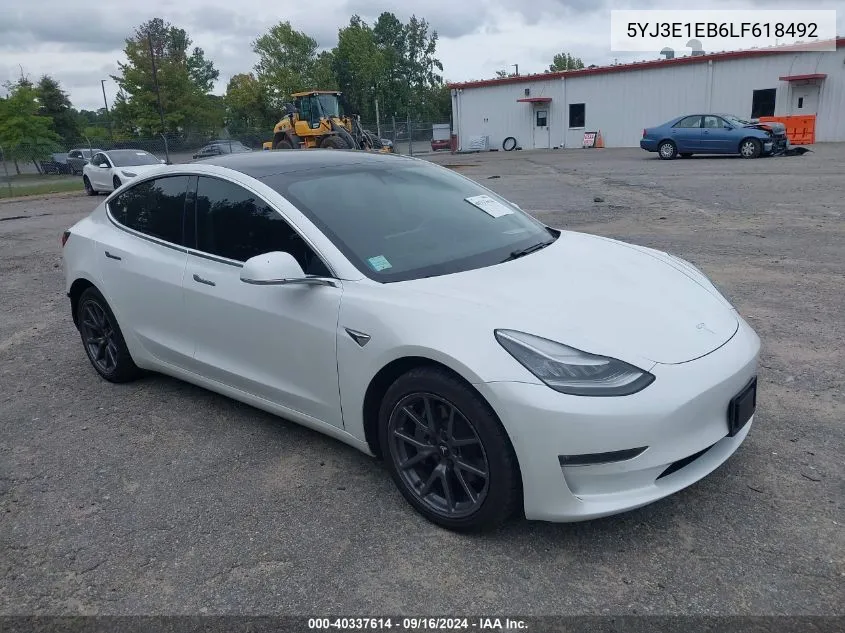 2020 Tesla Model 3 Long Range Dual Motor All-Wheel Drive VIN: 5YJ3E1EB6LF618492 Lot: 40337614