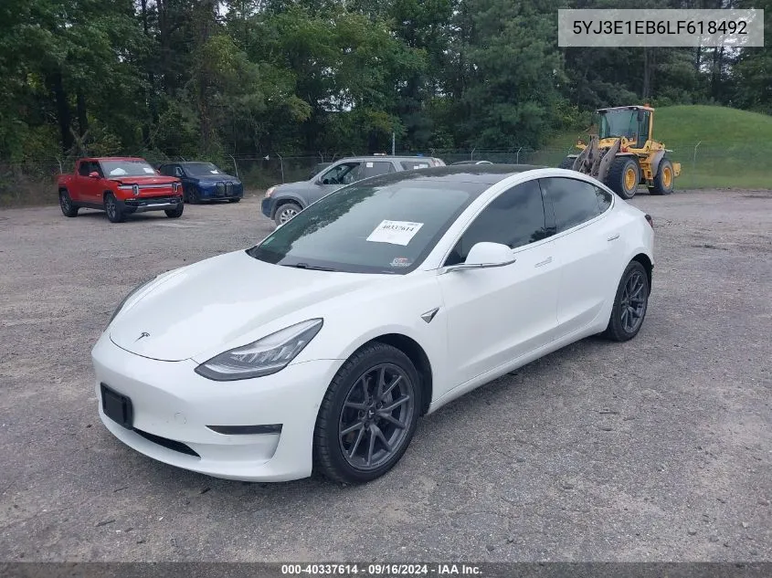 2020 Tesla Model 3 Long Range Dual Motor All-Wheel Drive VIN: 5YJ3E1EB6LF618492 Lot: 40337614