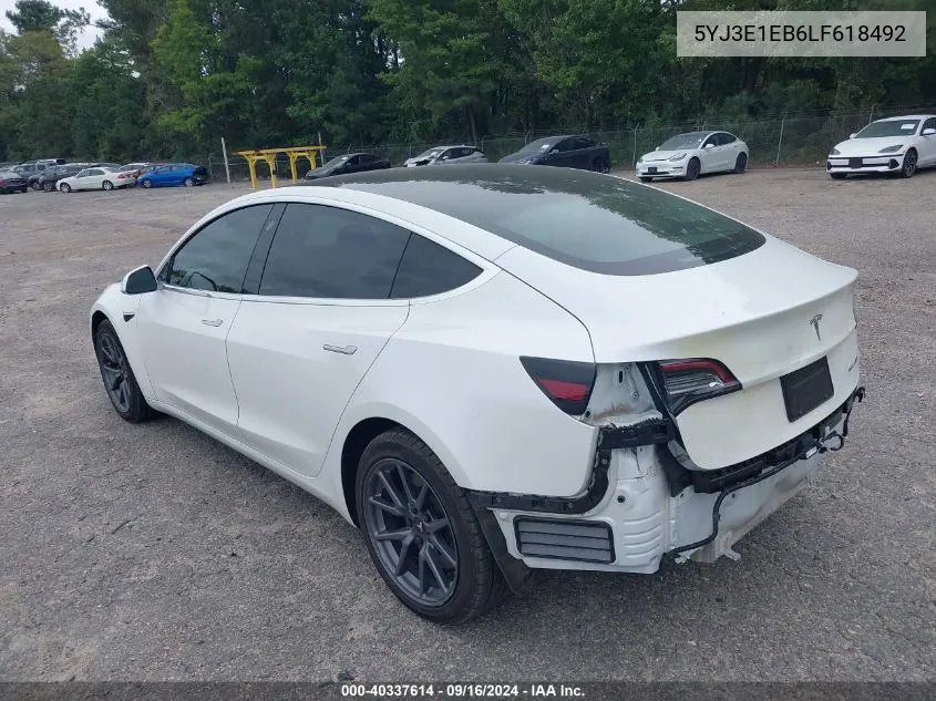 2020 Tesla Model 3 Long Range Dual Motor All-Wheel Drive VIN: 5YJ3E1EB6LF618492 Lot: 40337614