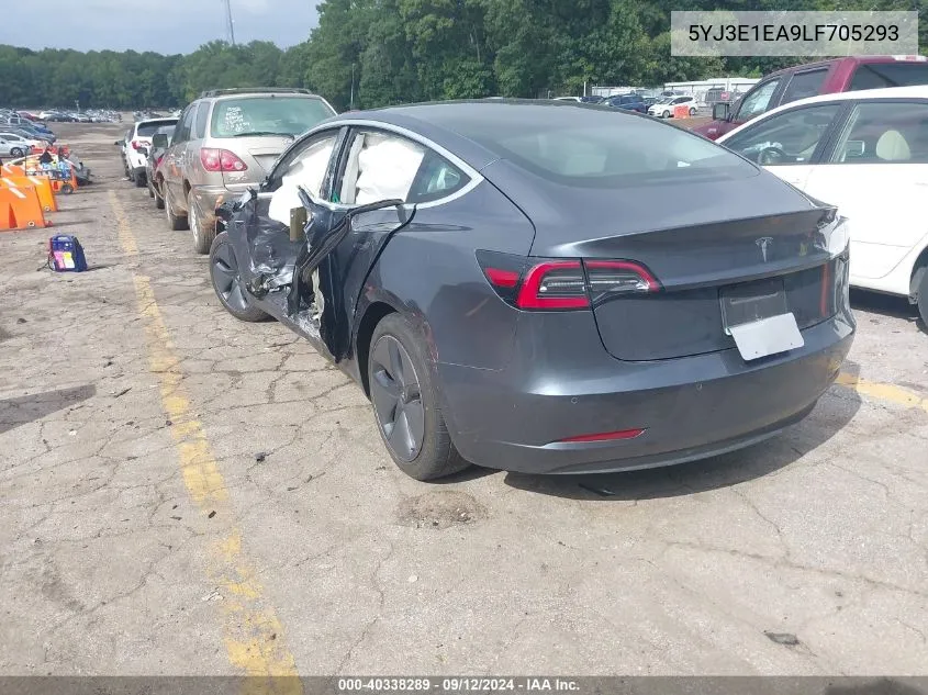 2020 Tesla Model 3 Standard Range Plus Rear-Wheel Drive/Standard Range Rear-Wheel Drive VIN: 5YJ3E1EA9LF705293 Lot: 40338289