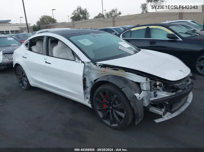 2020 Tesla Model 3 Performance Dual Motor All-Wheel Drive VIN: 5YJ3E1EC5LF642243 Lot: 40356505