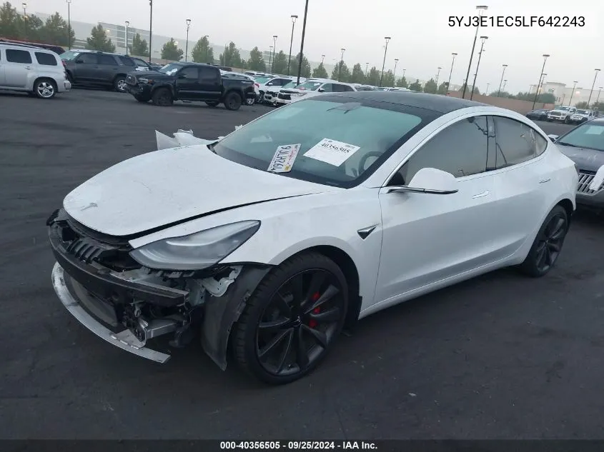 2020 Tesla Model 3 Performance Dual Motor All-Wheel Drive VIN: 5YJ3E1EC5LF642243 Lot: 40356505