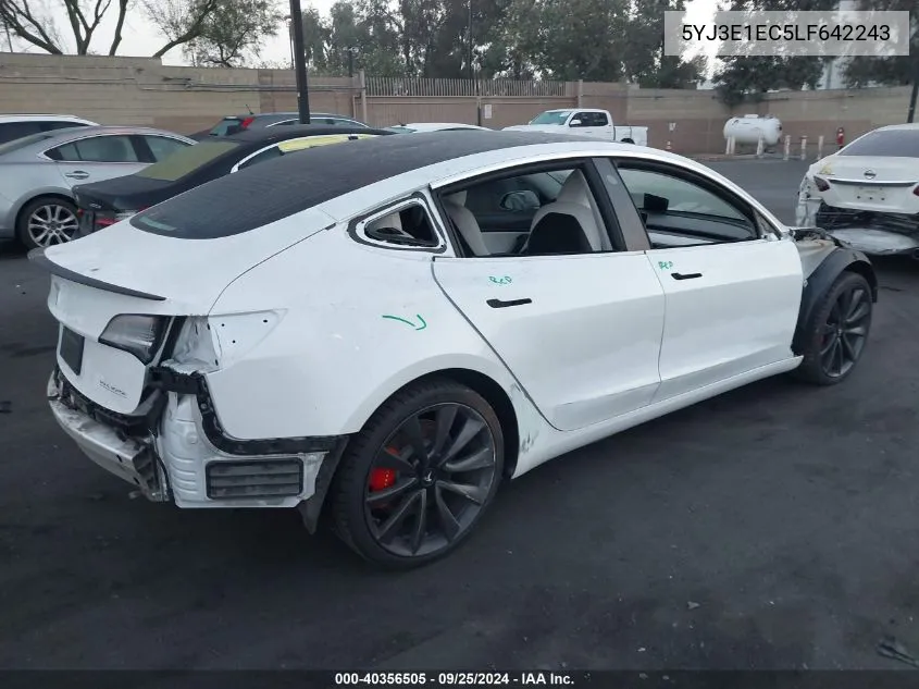 2020 Tesla Model 3 Performance Dual Motor All-Wheel Drive VIN: 5YJ3E1EC5LF642243 Lot: 40356505