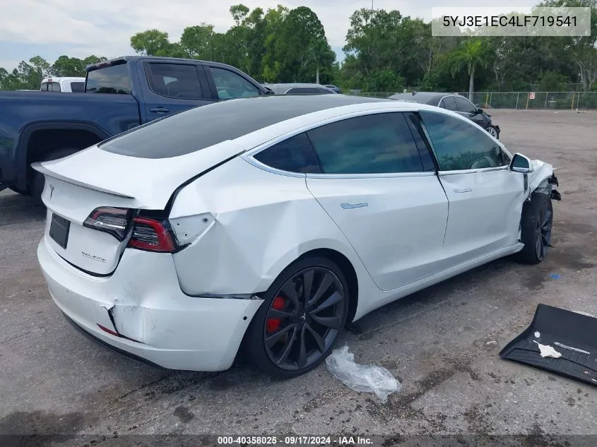 2020 Tesla Model 3 Performance Dual Motor All-Wheel Drive VIN: 5YJ3E1EC4LF719541 Lot: 40358025