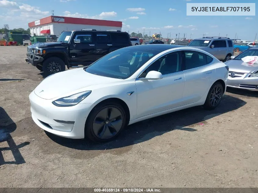 2020 Tesla Model 3 Standard Range Plus Rear-Wheel Drive/Standard Range Rear-Wheel Drive VIN: 5YJ3E1EA8LF707195 Lot: 40359124