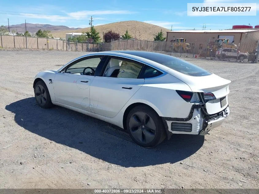 2020 Tesla Model 3 Standard Range Plus Rear-Wheel Drive/Standard Range Rear-Wheel Drive VIN: 5YJ3E1EA7LF805277 Lot: 40372806