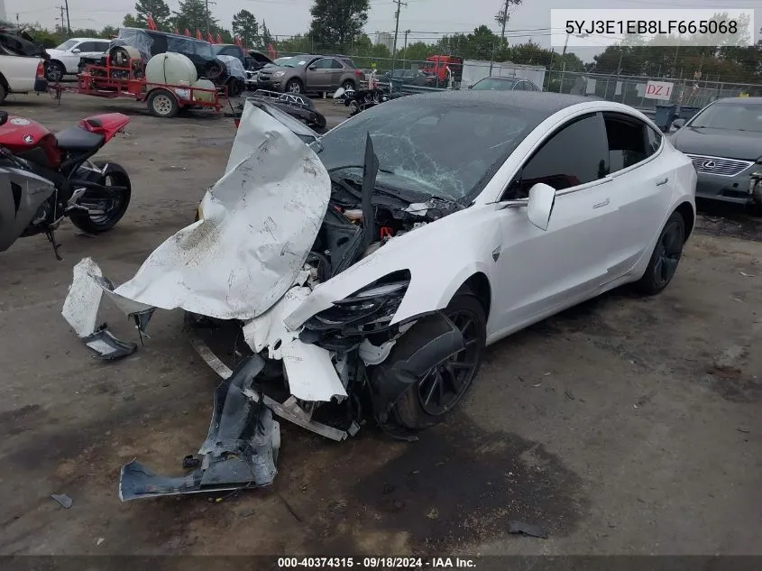 2020 Tesla Model 3 Long Range Dual Motor All-Wheel Drive VIN: 5YJ3E1EB8LF665068 Lot: 40374315