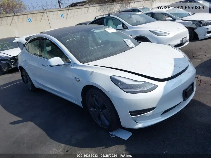 2020 Tesla Model 3 Long Range Dual Motor All-Wheel Drive VIN: 5YJ3E1EB2LF650369 Lot: 40389033