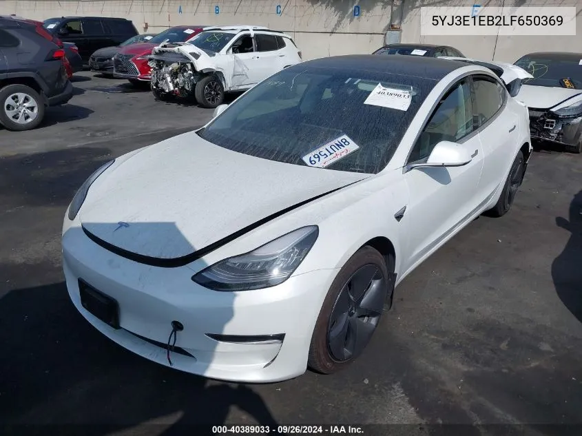 2020 Tesla Model 3 Long Range Dual Motor All-Wheel Drive VIN: 5YJ3E1EB2LF650369 Lot: 40389033