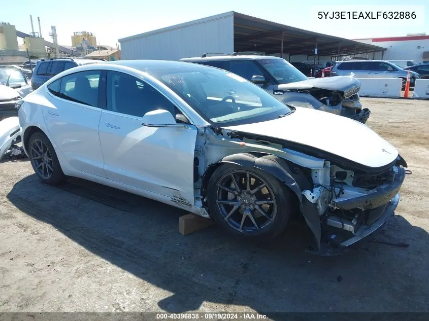 2020 Tesla Model 3 Standard Range Plus Rear-Wheel Drive/Standard Range Rear-Wheel Drive VIN: 5YJ3E1EAXLF632886 Lot: 40396838