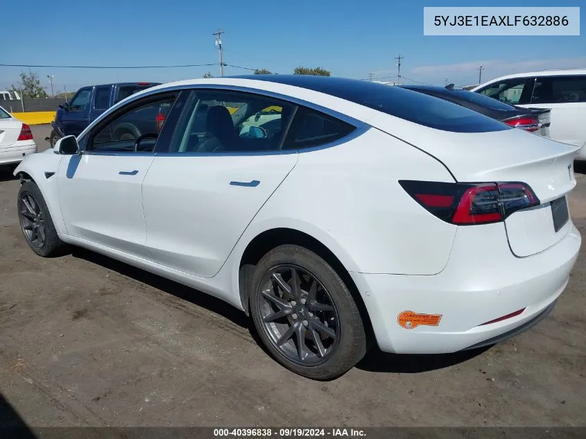 2020 Tesla Model 3 Standard Range Plus Rear-Wheel Drive/Standard Range Rear-Wheel Drive VIN: 5YJ3E1EAXLF632886 Lot: 40396838