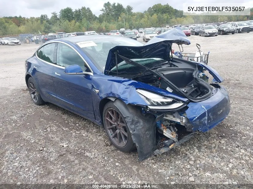 2020 Tesla Model 3 Long Range Dual Motor All-Wheel Drive VIN: 5YJ3E1EB0LF535057 Lot: 40409105