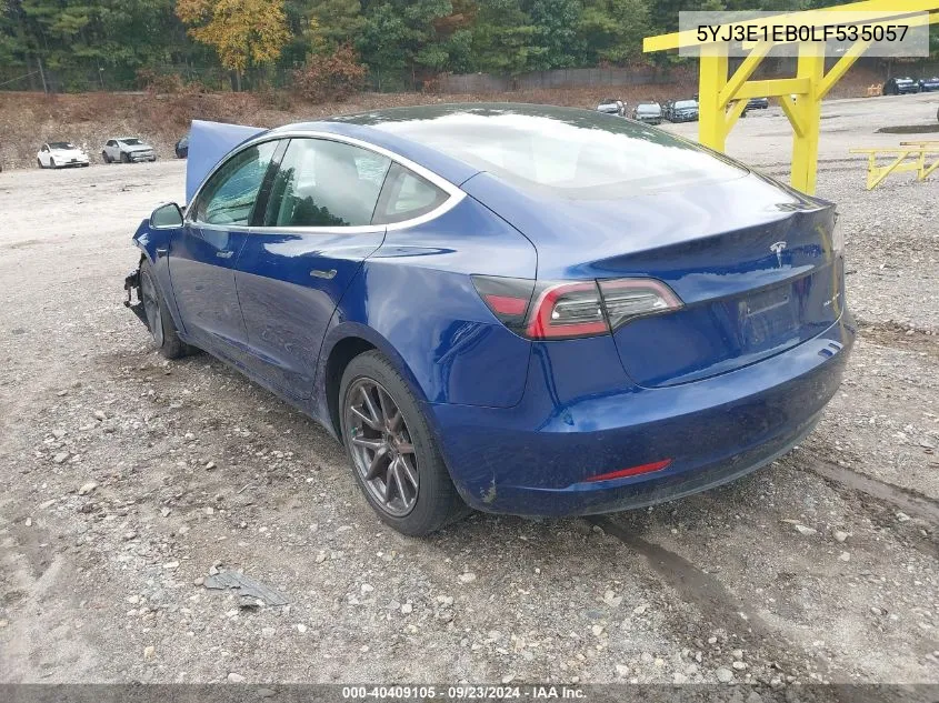 2020 Tesla Model 3 Long Range Dual Motor All-Wheel Drive VIN: 5YJ3E1EB0LF535057 Lot: 40409105