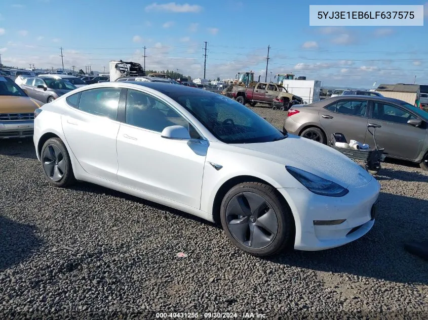 5YJ3E1EB6LF637575 2020 Tesla Model 3