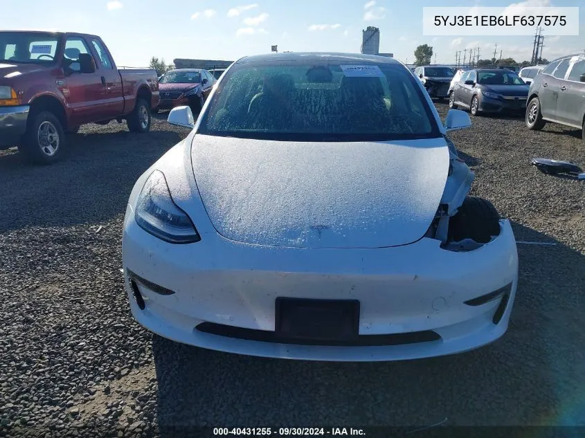 5YJ3E1EB6LF637575 2020 Tesla Model 3